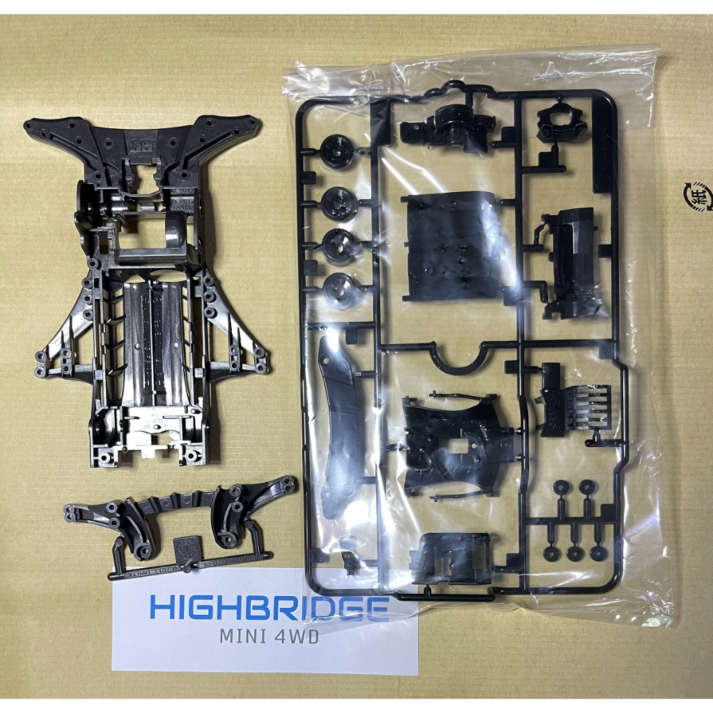 โครง FMA ประกายเพชร (Gun Metal, กากเพชร) พร้อมพาร์ทสีดำ จากกล่อง Mach frame (FM-A Chassis)