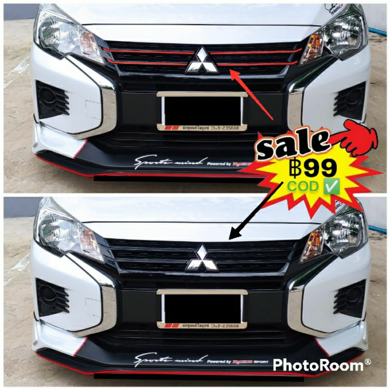 2020-2024 MITSUBISHI MIRAGE/ATTRAGE สติ๊กเกอร์กระจังหน้า(1 ชุด มี 8 ชิ้น สติ๊กเกอร์) Mitsubishi Attr