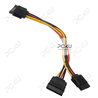 สายแปลงไฟ Sata 1ออก2 ทองแดงเส้นใหญ่ 20AWG