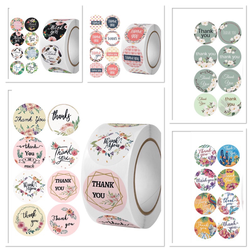 สติ๊กเกอร์ thank you มีหลายแบบ