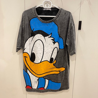 เสื้อสาวอวบ เสื้ออก 44 นิ้ว เสื้อโดนัล Donald Duck เสื้อแขน 3 ส่วน เสื้อทำงาน เสื้อพิมพ์ลาย เสื้อออกงาน เสื้อสาวอวบอ้วน