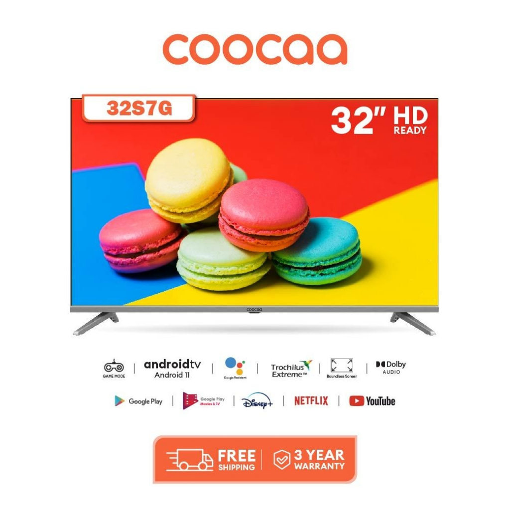 COOCAA 32S7G ทีวี 32 นิ้ว Android TV HD โทรทัศน์ รุ่น 32S7G Android 11.