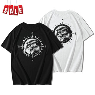 GRIM REAPER Compass เสื้อยืดแขนสั้นคอกลม Cotton 100% สกรีนลาย