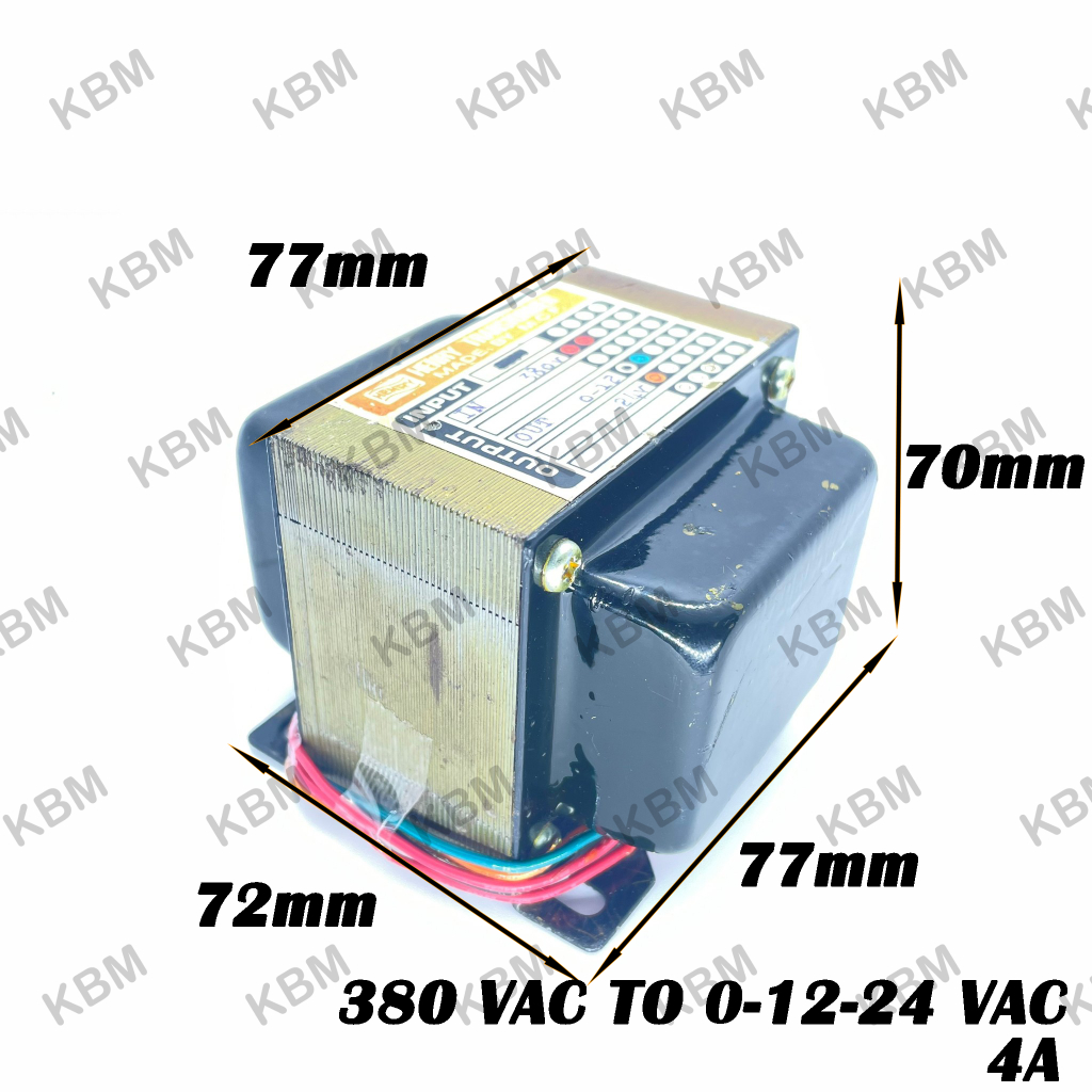 Transformer หม้อแปลงไฟฟ้า Input 380VAC Output 0-12-24VAC