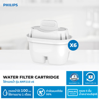 (ลด ล้าง สต๊อก) Philips ไส้กรองน้ำ รุ่น AWP210 Water Filter Cartridge (6 ชิ้น)