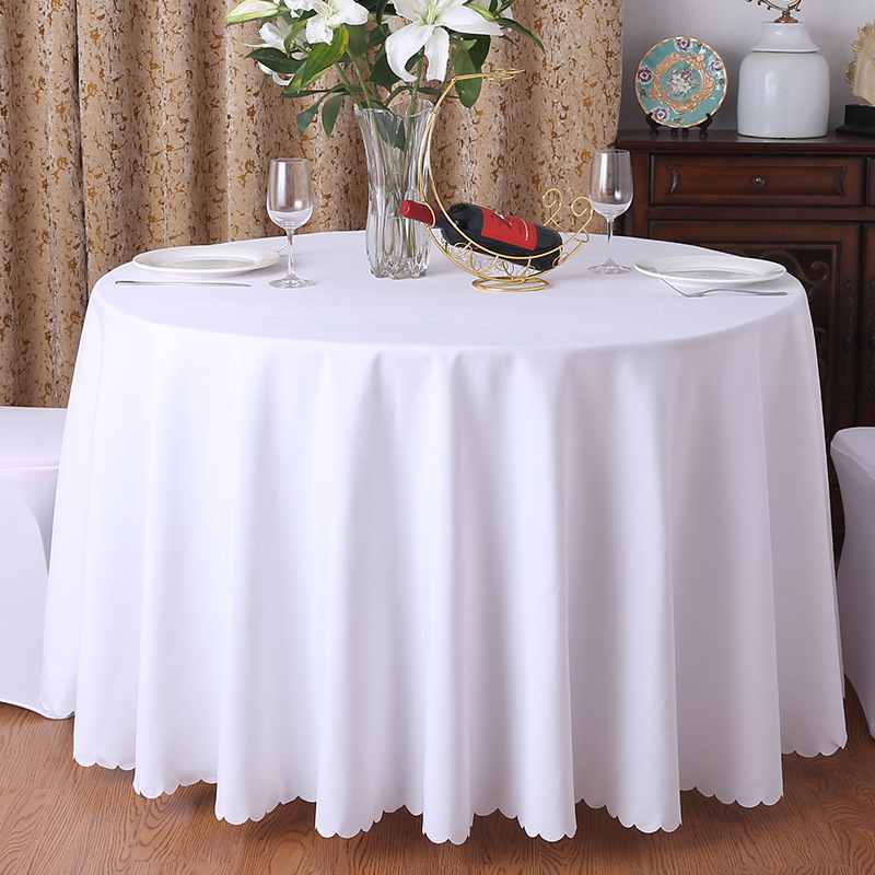 ผ้าปูโต๊ะกลม สีขาว ขนาดผ้า 2.8 เมตร ผ้าโพลีเอสเตอร์ ไร้รอยต่อทอเต็มผืน หนาอย่างดี!! Premium Grade ผ้าปูโต๊ะโรงแรม