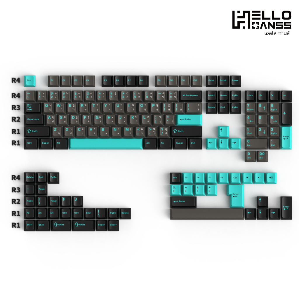 [โค้ดคุ้มลด 20%] Keycap Hello Ganss Keycap คีย์แคปภาษาไทย Premium PBT Double shot Cherry Profile helloganss - รูปที่ 3