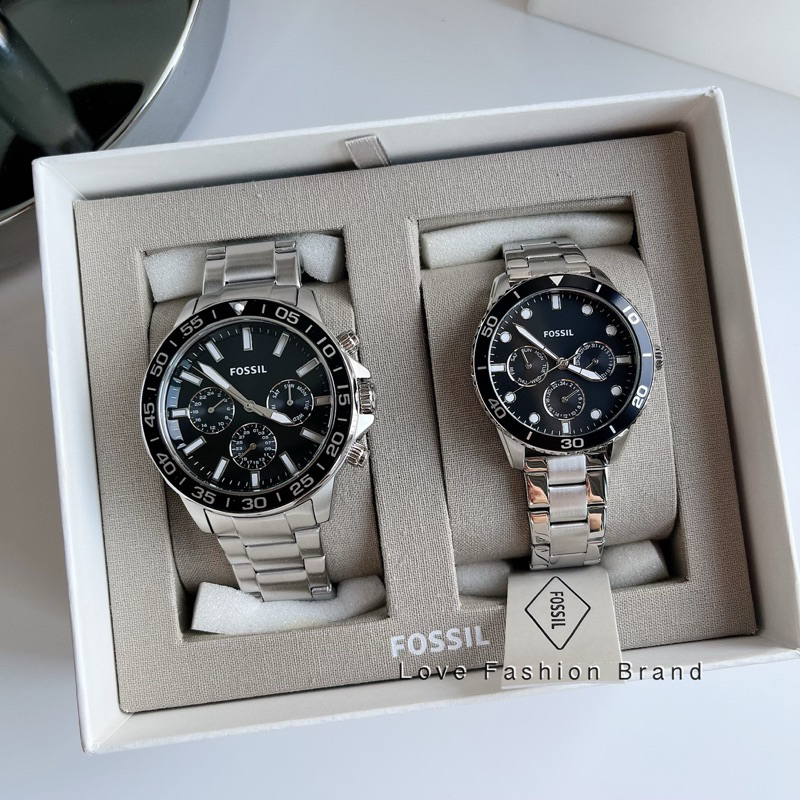 👑ผ่อน0%~แท้100%👑 นาฬิกาข้อมือ FOSSIL His and Hers Multifunction Stainless Steel Watch BQ2753