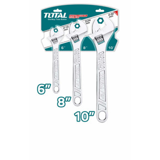 Total รุ่น THTK1013 ประแจเลื่อน 3 ตัวชุด ( 6 นิ้ว + 8 นิ้ว + 10 นิ้ว) รุ่น THTK1013 ( 3 Pcs Adjustable Wrench Set )