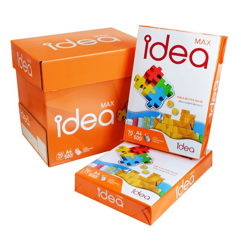 กระดาษ A4 idea max-double A จำนวน 1 รีม