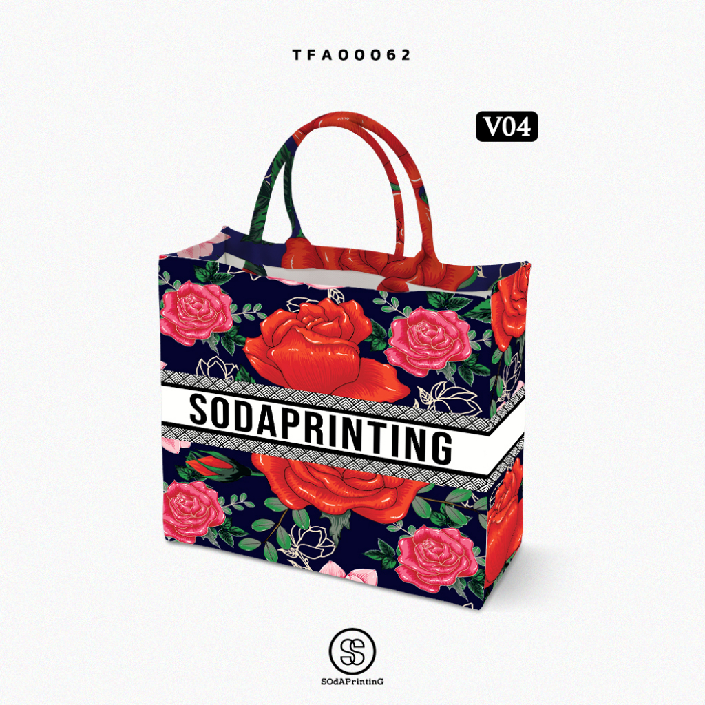 กระเป๋า Book Tote Bag Rosé Collection รหัส TFA00062 #ใส่ชื่อได้ #SOdAbag #SOdAPrintinG