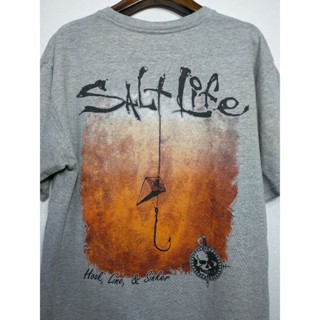 เสื้อยืด มือสอง งานแบรนด์ Salt Life อก 40 ยาว 27