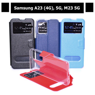 เคส Samsung A23 (4G) , 5G , M23 5G - เคสฝาพับ ซัมซุง โชว์เบอร์ วางตั้งได้