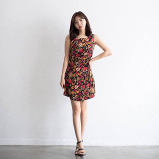 เดรสเเขนกุด เกาหลี ฤดูใบไม้ผลิ สีดำ onnidress