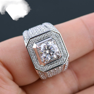 แหวนเพชร moissanite(โมอีส)  เงินแท้ 92.5% พร้อมใบรับประกัน /กล่องสุดหรู