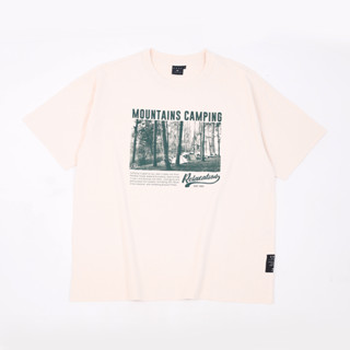 DBGS เสื้อยืดคอกลม ทรง Oversize พิมพ์ลาย Mountains Camping