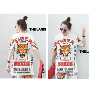 📌ทักก่อนสั่ง📌เสื้อยืด สกรีนลายเสือ freesize อก 44” Thelandmark