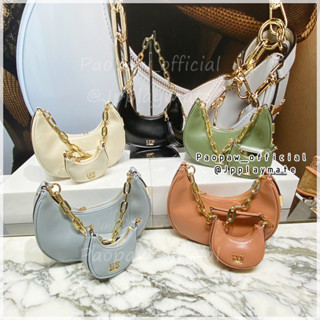 LYN กระเป๋าสะพายข้าง LYN รุ่น Diva Hobo Shoulder Bag :  LL23SBF283 แท้จากชอป พร้อมอุปกรณ์