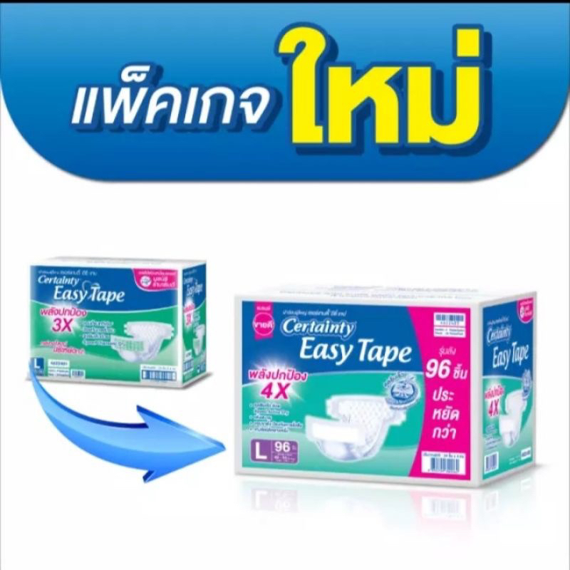 🎊SuperSale🎊ยกลัง ผ้าอ้อมผู้ใหญ่ Certainty Tape [ถูกสุด ๆ] ลังใหม่ซึมซับ4X Size M / L / XL