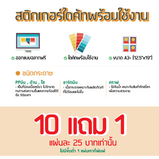 สติกเกอร์ติดฉลากสินค้ากันน้ำขนาดA3+ ราคาถูก PPมัน/ด้าน/ใส/คราฟ