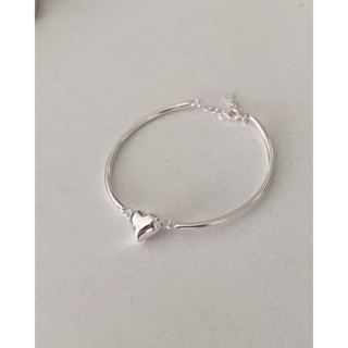 Pre-order A.piece กำไลเงินแท้ [all silver 925] Heart silver bracelet(346)