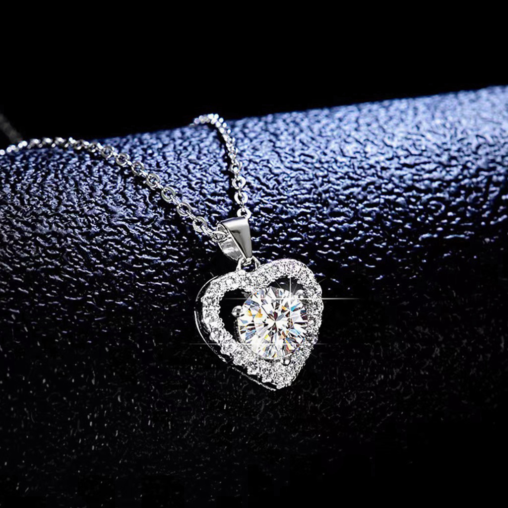 Vvi Moissanite Necklace สร้อยคอเงินแท้ 925  เพชรโมอีส  สำหรับผู้หญิง ของขวัญ vvs/D ใบรับรองGRA 0.5ct-1ct - รูปที่ 4