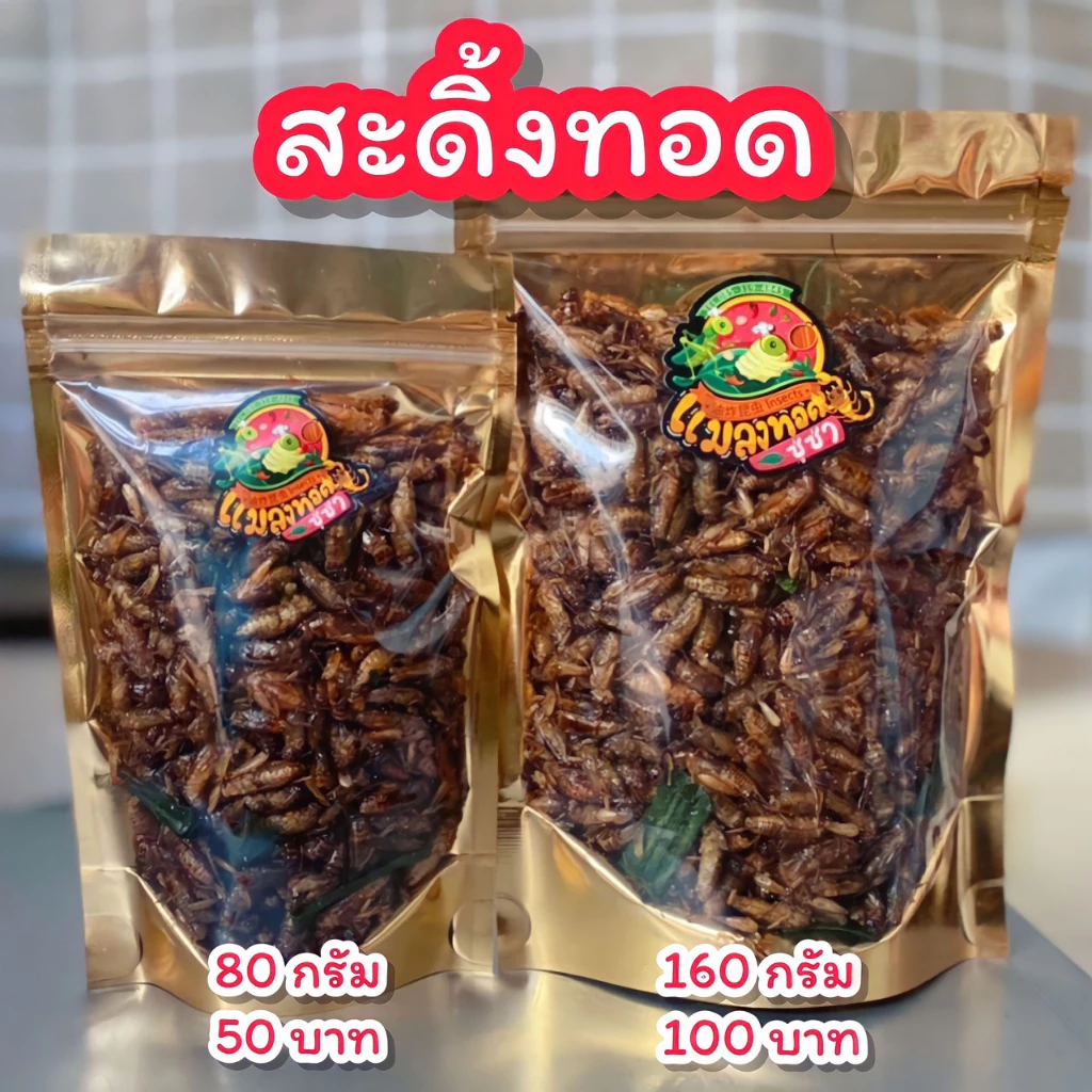 สะดิ้งทอด แมลงทอดซู่ซ่า ทอด สด ใหม่ ทุกวัน