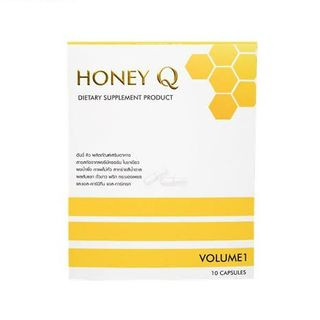 (ไม่ตัดรหัส)Honey Q ฮันนี่คิว ลดน้ำหนัก(กล่องแบน)(10caps)