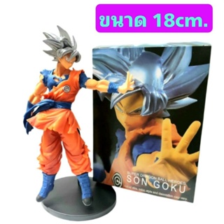 โมเดลฟิกเกอร์ Dragon Ball Goku Ultra Instinct ดราก้อนบอล ซุน โกคู  อัลตร้าอินสติงค์ ขนาด18cm. มีกล่อง