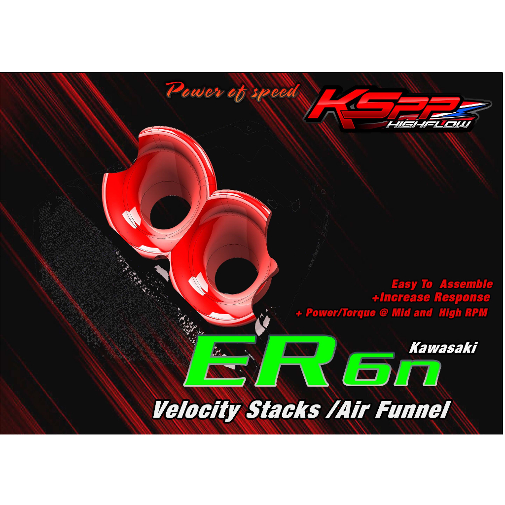 ปากแตรแต่ง KSPP สำหรับ ER6N ER6F Ninja650 ปี 2012-2016 Kawasaki Velocity stack