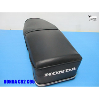 HONDA C92 C95 DOUBLE SEAT COMPLETE ASSY "BLACK" with "CHROME" TRIM  // เบาะ เบาะรถมอเตอร์ไซค์ สีดำ มีคิ้วโครเมี่ยม