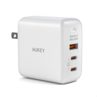 AUKEY PA-B6T Omnia II Mix 65W 3-Port PD Wall Charger with GaN Power Tech White (CEP-001217)