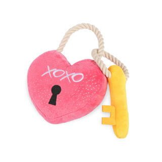 PLAY Love Lock &amp; Key กุญแจล็อคหัวใจและของเล่นตุ๊กตาสุนัข Plush Dog Toy Love Bug Collection
