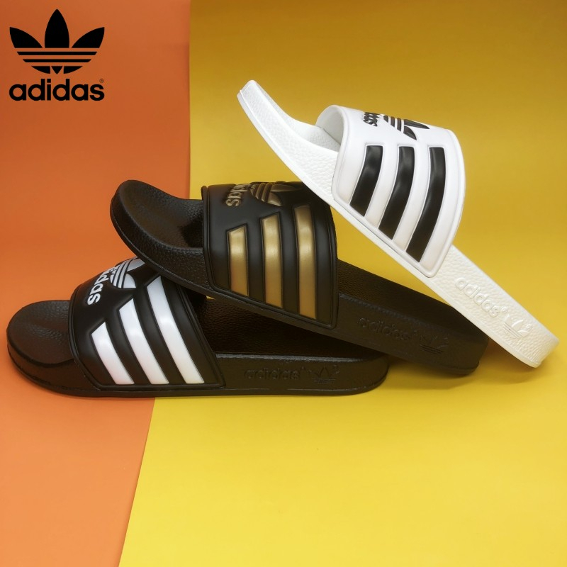 ADIDASรองเท้าแตะลำลองสำหรับผู้ชายและผู้หญิง พื้นนุ่มสบาย