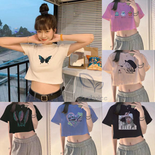 CF-เสื้อครอป เสือครอป ครอปสไตล์สายฝอ CROP-TOP 🎀SUNBALEE