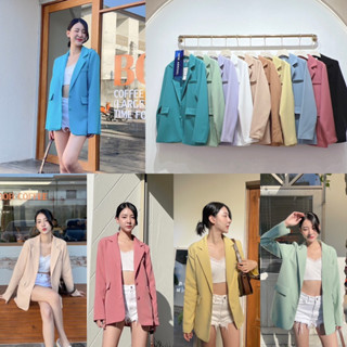 Pastel winter blazer เสื้อสูทกระดุม2เม็ด เบลเซอร์สีพาสเทล