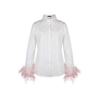 SHU APPAREL FEATHER CUFF SHIRT #1 - PINK