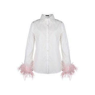 SHU APPAREL FEATHER CUFF SHIRT #1 - PINK