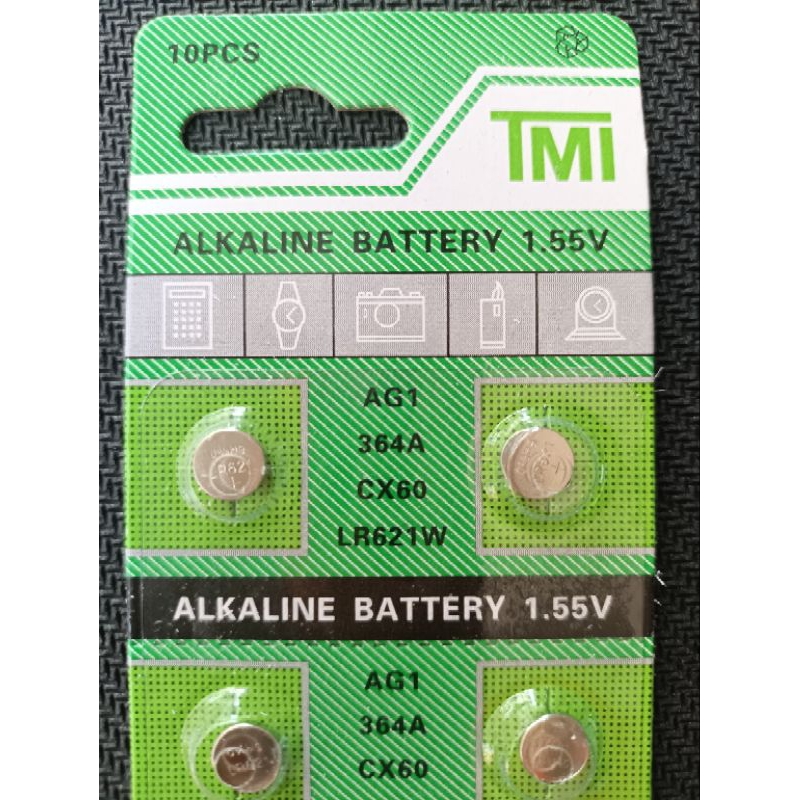 ถ่านกระดุม ถ่านนาฬิกา   AG1 364A CX60 LR621W ราคาแผงละ15บาท