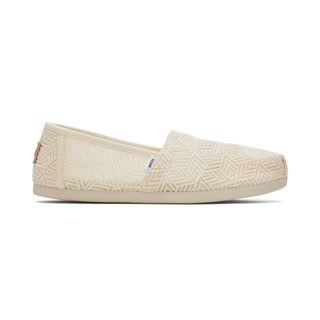 TOMS รองเท้าลำลองผู้หญิง สลิปออน รุ่น Alpargata Natural Geo Mosaic Lace (CA) รองเท้าลิขสิทธิ์แท้