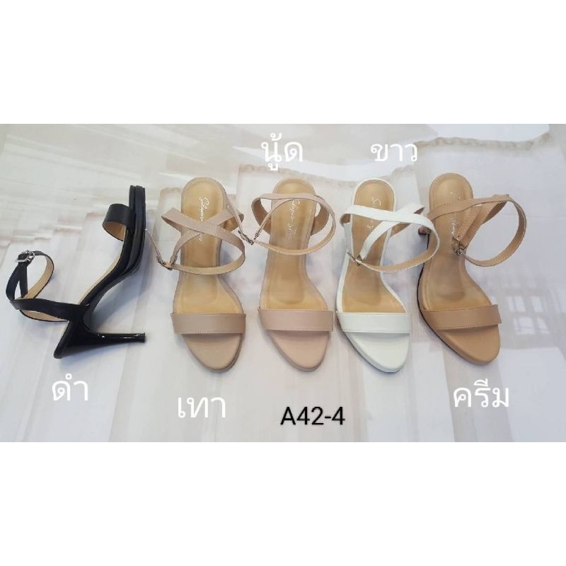 424-TS16 รองเท้าส้นสูง​ เปิดส้น​ สายพันข้อ​ สวย.. หรู​ ดูดี​ ส้นสูง​ 3.5นิ้ว