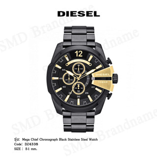 Diesel นาฬิกาข้อมือ รุ่น Mega Chief Chronograph Black Stainless Steel Watch Code: DZ4338