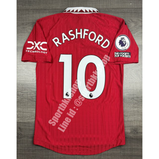 [Player] - เสื้อฟุตบอล แมนยู Home เหย้า 2022/23 เกรดนักเตะ Full Option พร้อมเบอร์ชื่อ 10 RASHFORD และอาร์มพรีเมียร์ลีค N