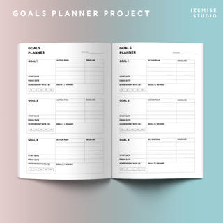 สมุดจดบันทึกโปรเจกต์ 1-3 GOALS PLANNER project