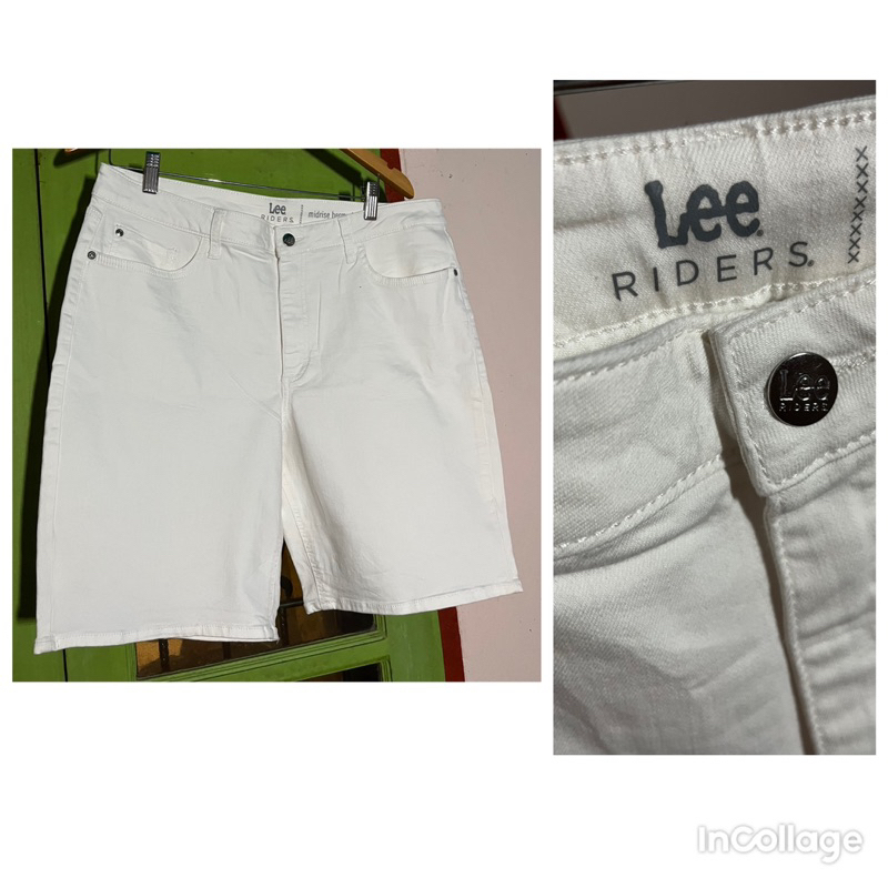 กางเกงยีนส์สีขาว ผ้ายืด แบรนด์ Lee rider เอว 36 นิ้ว มือสอง