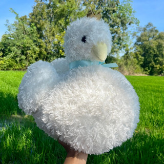 ตุ๊กตาหงส์ หงส์เหมือนจริง White Swan Plush หงส์สีขาว ตุ๊กตาตกแต่ง ตุ๊กตาเป็ดสีขาว เป็ด