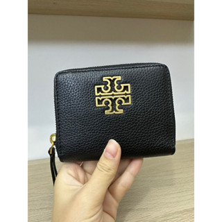 Tory burch เงินสั้น ซิปรอบ บิทเทน ดำ 4.5”