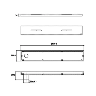 COTTO รางน้ำทิ้งสำหรับท่อพีวีซีขนาด 2 นิ้ว(10X60 ซม.) CT6406Z2P(HM)
