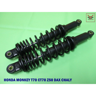 HONDA MONKEY T70 CT70 Z50 DAX CHALY REAR SHOCK SET (330 mm.) "BLACK" // โช๊คอัพ โช๊คหลัง สปริงโช๊ค สีดำ (ยาว 330 มม.)