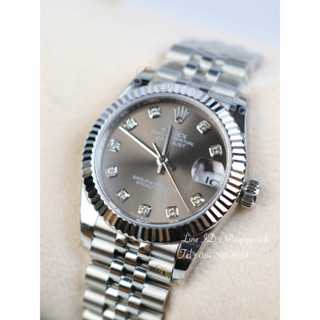 Rolex Datejust 31 mm. Steel dark grey diamond number automatic swiss movement